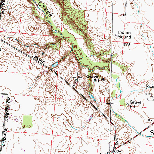 Topographic Map of Rhoads Farm, OH