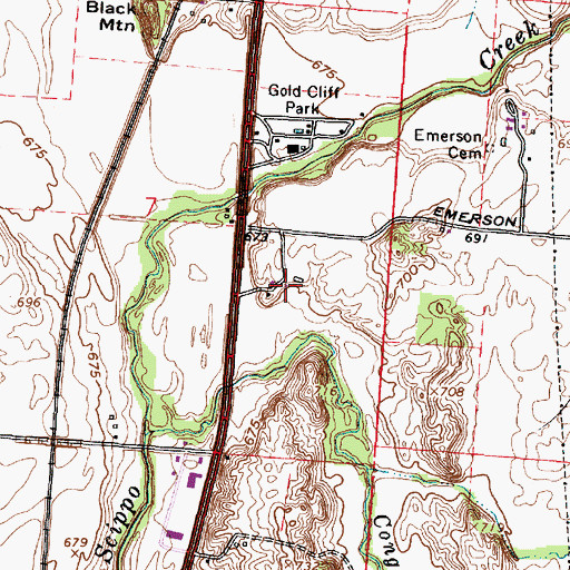 Topographic Map of Mount Oval Farms, OH