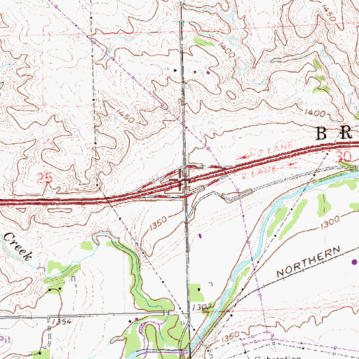 Topographic Map of Interchange 402, SD