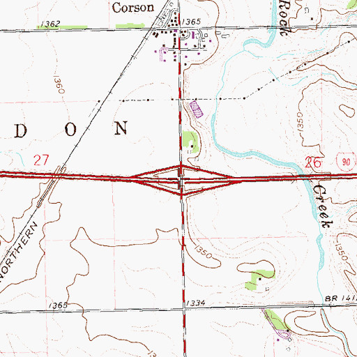 Topographic Map of Interchange 406, SD