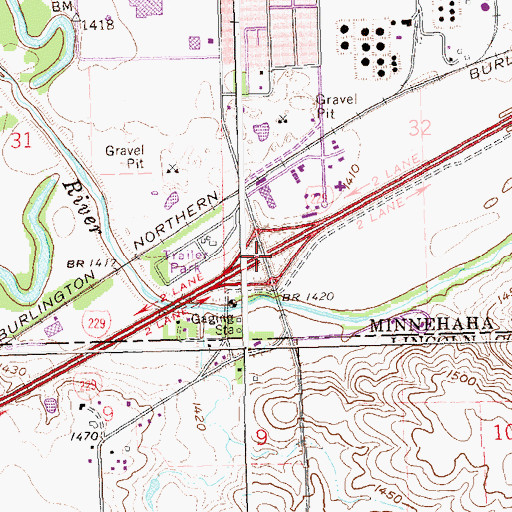 Topographic Map of Interchange 2, SD