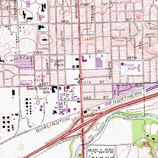 Topographic Map of Interchange 4, SD