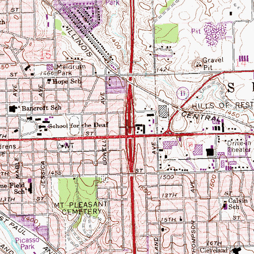 Topographic Map of Interchange 6, SD