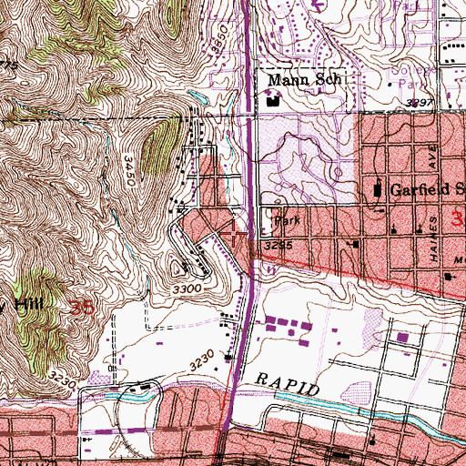 Topographic Map of Interchange 1C, SD