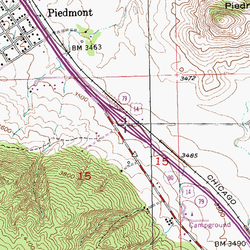Topographic Map of Interchange 46, SD