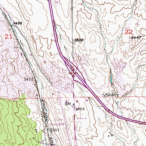 Topographic Map of Interchange 55, SD