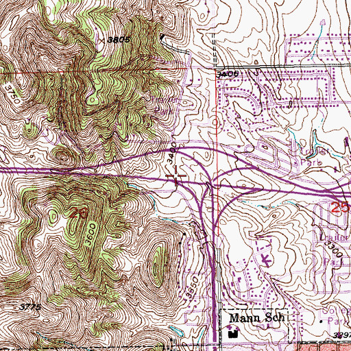 Topographic Map of Interchange 57, SD