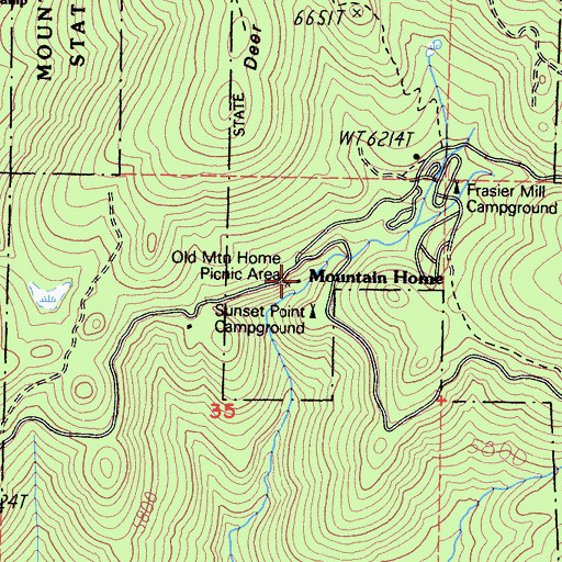 Topographic Map of Mountain Ranch, CA