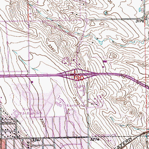 Topographic Map of Interchange 59, SD