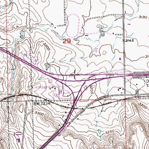 Topographic Map of Interchange 60, SD