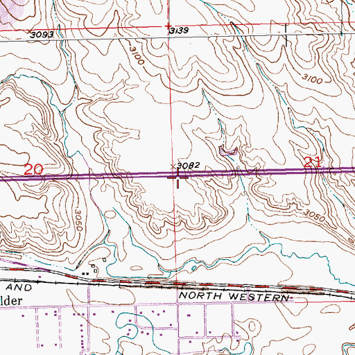 Topographic Map of Interchange 67, SD