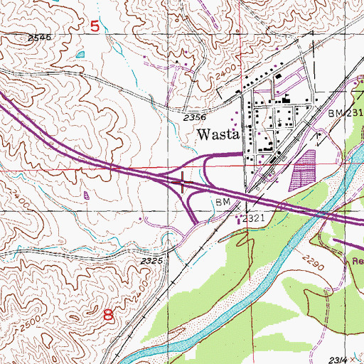 Topographic Map of Interchange 99, SD