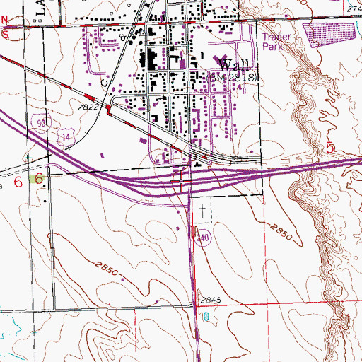 Topographic Map of Interchange 110, SD