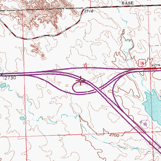 Topographic Map of Interchange 112, SD
