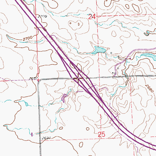 Topographic Map of Interchange 116, SD