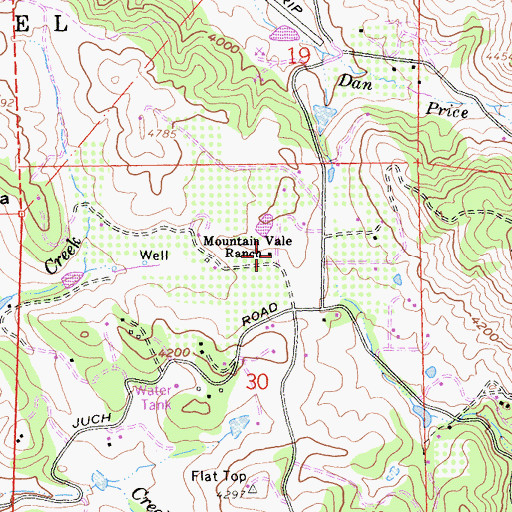 Topographic Map of Mountain Vale Ranch, CA