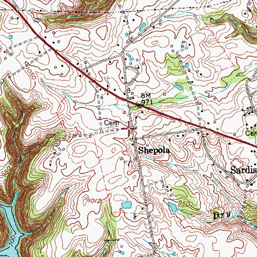 Topographic Map of Crackers Neck (historical), KY