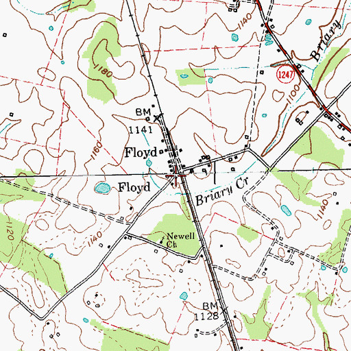 Topographic Map of Floyd Railroad Station (historical), KY