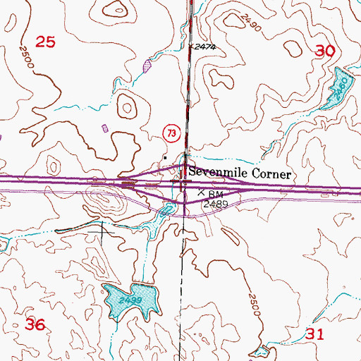 Topographic Map of Interchange 143, SD