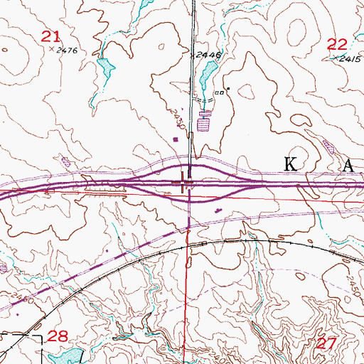 Topographic Map of Interchange 152, SD