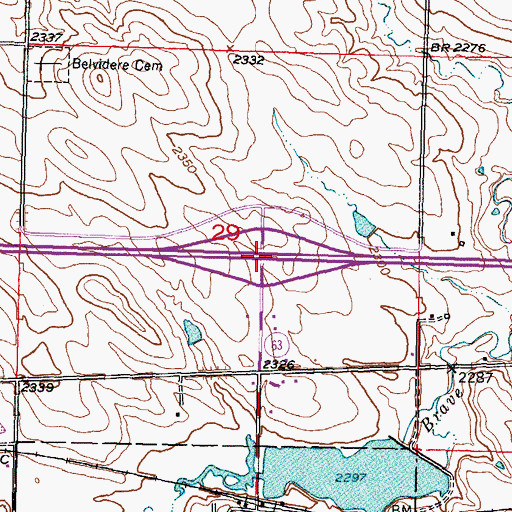Topographic Map of Interchange 163, SD