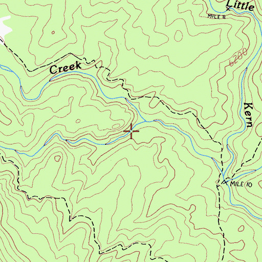 Topographic Map of Mountaineer Creek, CA