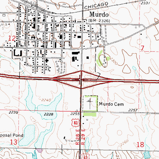 Topographic Map of Interchange 192, SD
