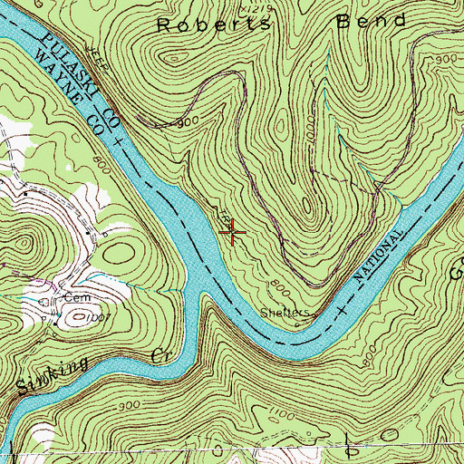Topographic Map of Roberts Mill (historical), KY