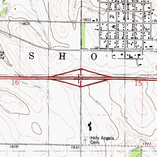 Topographic Map of Interchange 225, SD