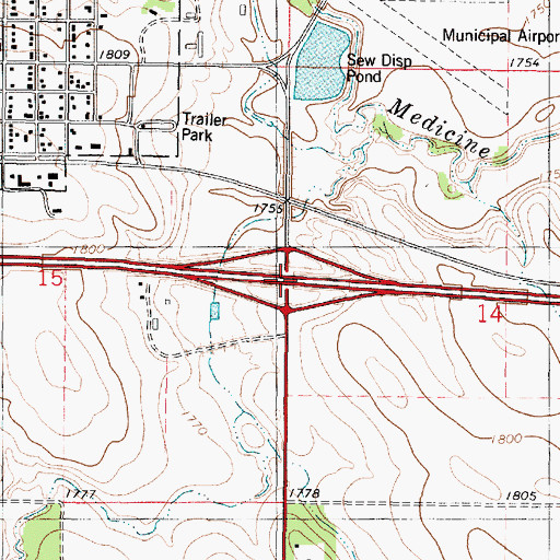 Topographic Map of Interchange 226, SD