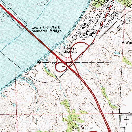 Topographic Map of Interchange 263, SD