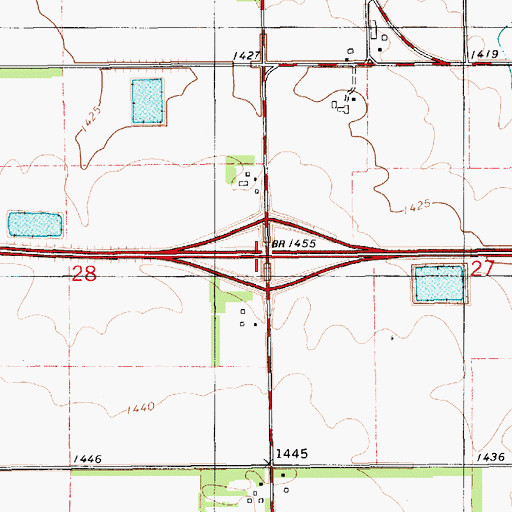 Topographic Map of Interchange 319, SD