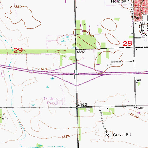 Topographic Map of Interchange 330, SD