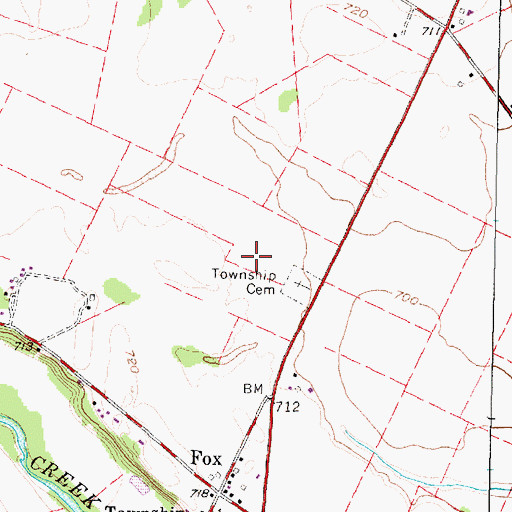 Topographic Map of Foxfield Thoroughbred Farm, OH