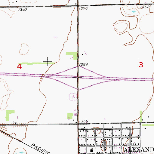 Topographic Map of Interchange 344, SD