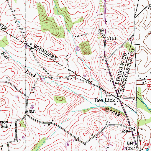 Topographic Map of The Glades, KY