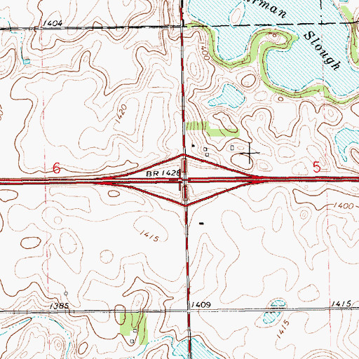 Topographic Map of Interchange 353, SD