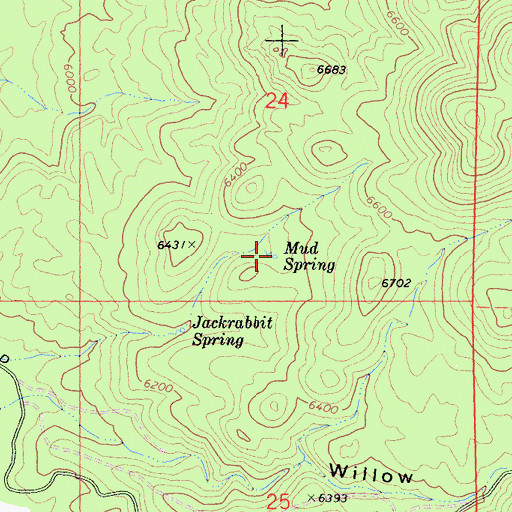 Topographic Map of Mud Spring, CA