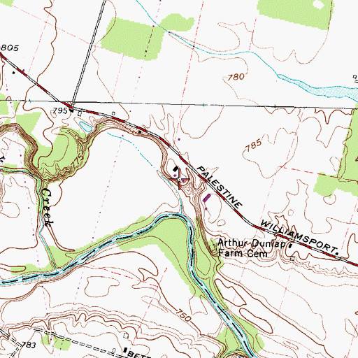 Topographic Map of Deercreek Farms, OH