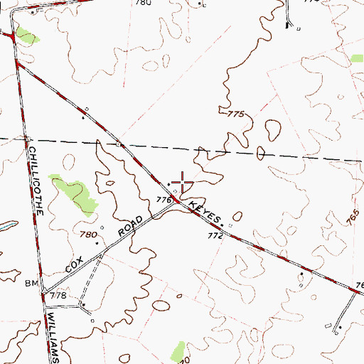 Topographic Map of Azbell Farms, OH