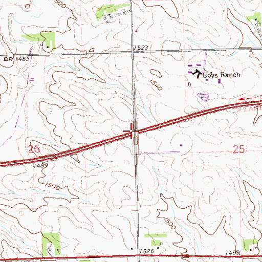 Topographic Map of Interchange 395, SD