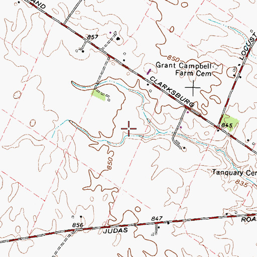 Topographic Map of Crossroads Farms, OH