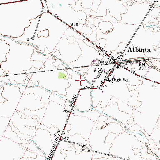 Topographic Map of Vernon Farms, OH