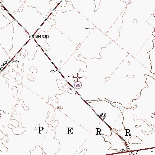 Topographic Map of Roberts Farms, OH