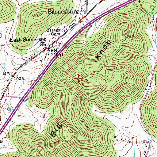 Topographic Map of Big Knob Lookout Tower, KY