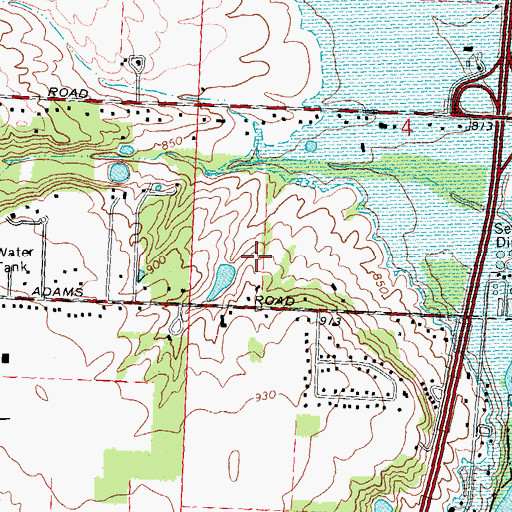 Topographic Map of Hillside Tree Farm, OH