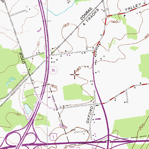 Topographic Map of Alliance Landfill, PA
