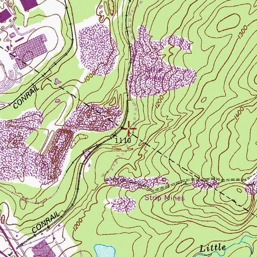 Topographic Map of Keystone Sanitary Landfill, PA