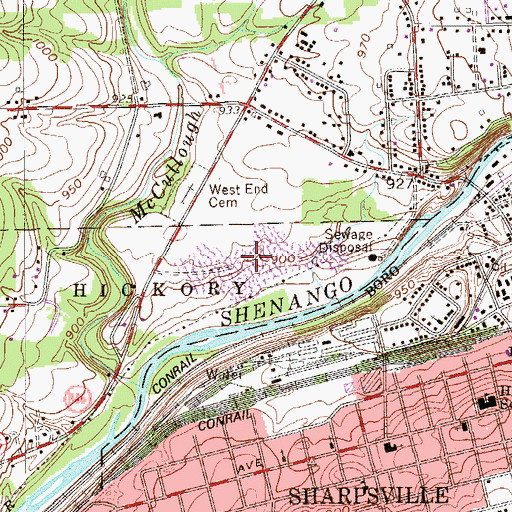 Topographic Map of River Road Landfill, PA