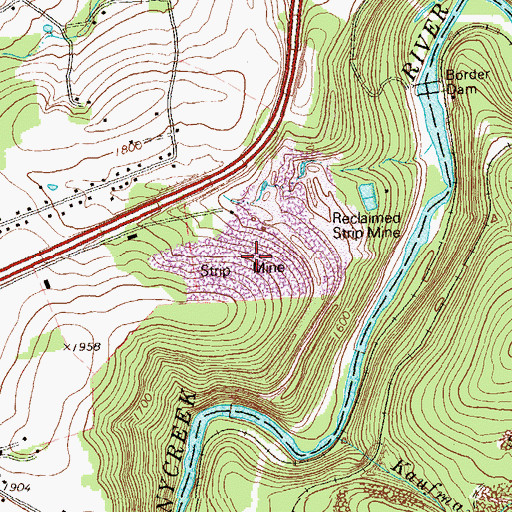Topographic Map of Southern Alleghenies Landfill, PA